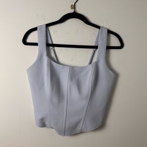Abercrombie & Fitch (M) Dusty Blue Corset Style Bustier Going Out Crop Tank Top